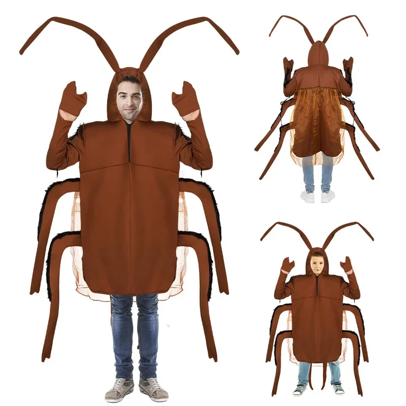 Funny Family Group Cosplay Carnival Cockroach Costume Adults Unisex Animal Jumpsuit Halloween Costume For Kids