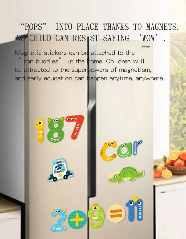 Große Buchstaben, magnetisch, Meerestiere, Alphabet, Spielzeug, Großbuchstaben, ABC, kognitive Puzzle-Magnete, Kühlschrank, niedlicher Kühlschrank, Kinder – Detail 6