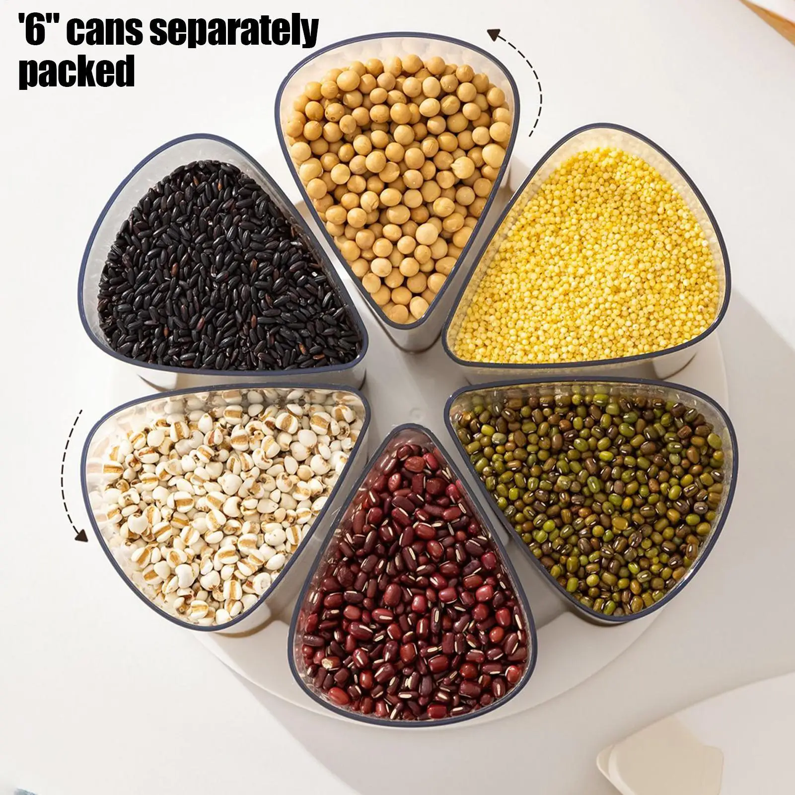

Kitchen Storage Box 360 Degree Rotating Rice Dispenser Sealed Dry Cereal Grain Bucket Dispenser Moisture-proof Food Container