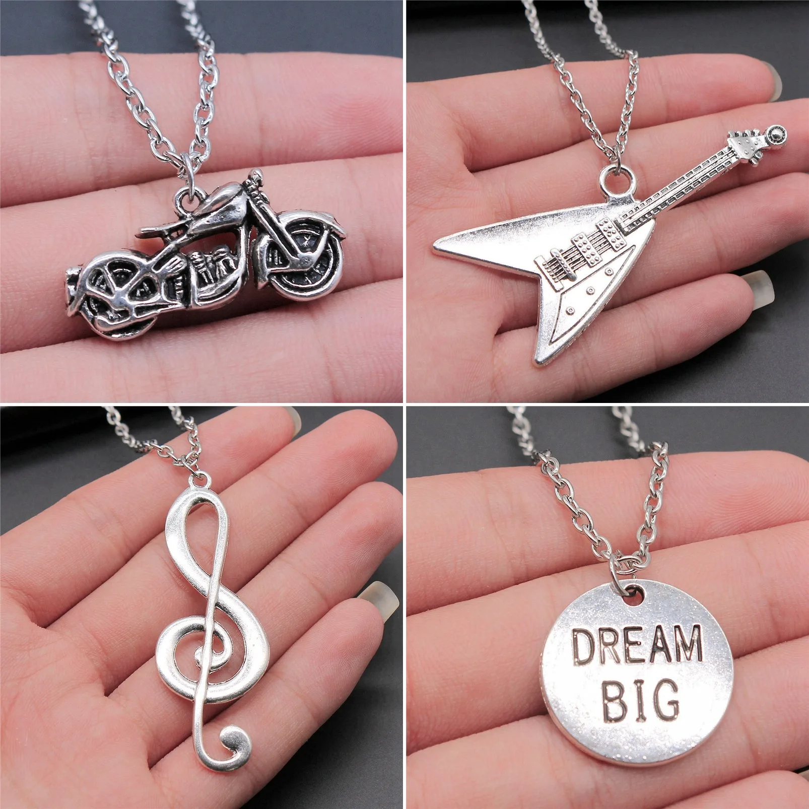 Boho Study Musical Note Student Theme Pendant Necklaces 45cm 70cm Chain Pendant Necklaces For Women Bohemian Jewelry Gift
