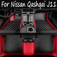 Custom Automotive Car Floor Mats For Nissan Qashqai J11 2014 2015 2016 2017 Auto Luxury Leather Men Women Car Mats Full Coverage