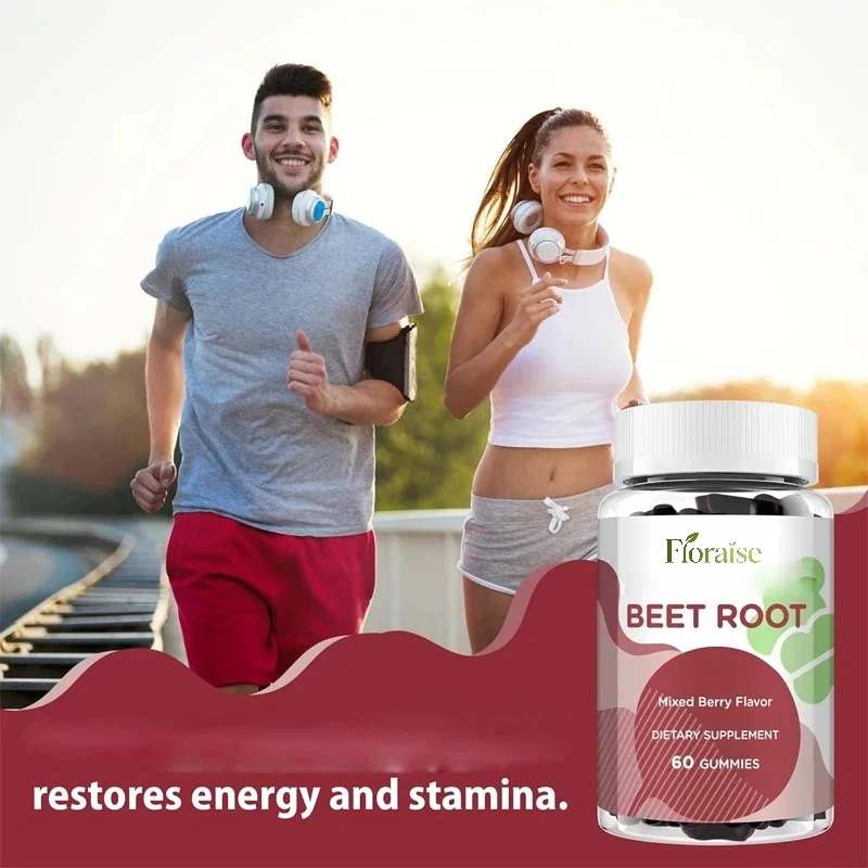 Beetroot Gummies 6000mg - Containing Grape Seeds, Pomegranate, Vitamin C, Mixed Berry Flavor -60 Gummies