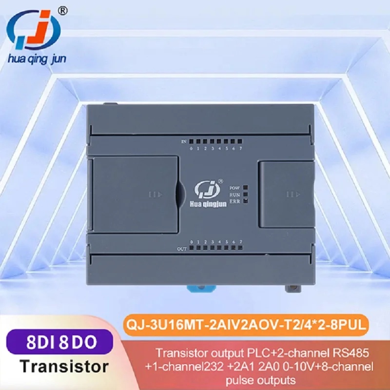 

Chingjun 8DI 8DO Транзисторный выход ПЛК RS485 232 2-канальный аналоговый ввод-вывод импульсных выходов Схема лестницы Modbus ПЛК для серводвигателей