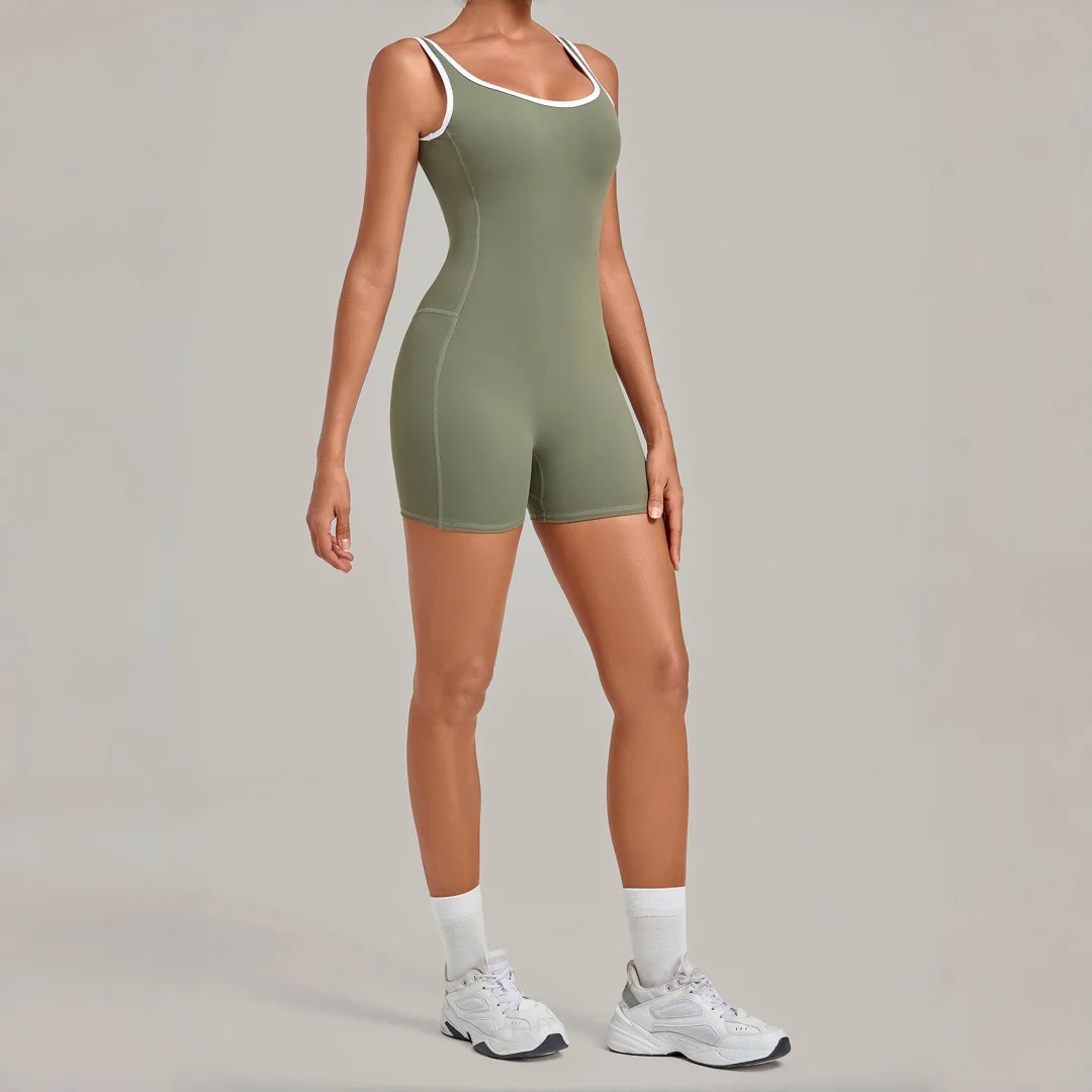 New Women's Yoga Jumpsuit Sports Fitness Peach Hip Hollowed Out Beautiful Back Tight One-piece Running Workout Gym Yoga Bodysuit