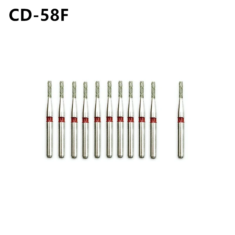 

10pcs/box Dental 1.6mm Diamond Burs Drill Dia-burs Polishing Smoothing Whitening Product For High Speed Handpiece CD-58F