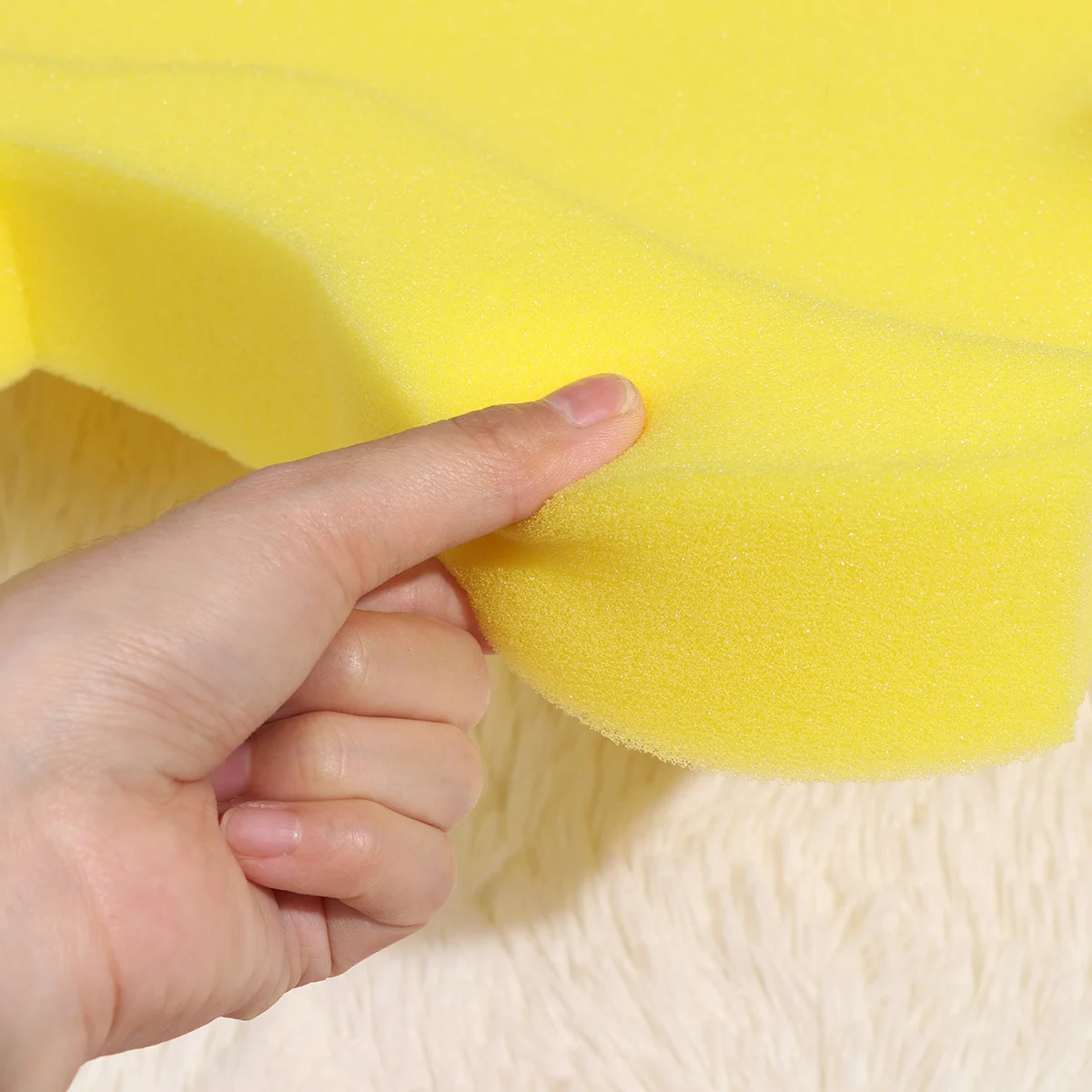 1 قطعة حمام الطفل الإسفنج حصيرة لينة عدم الانزلاق الكرتون وسادة الوليد الرضع دش وسادة الأصفر مريحة دعم رئيس الرقبة الظهر