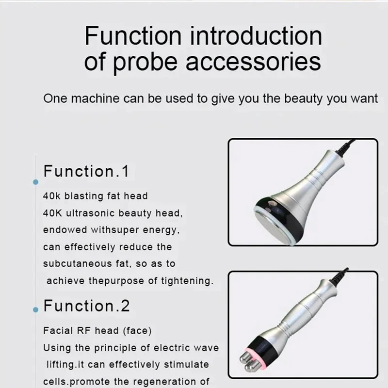 40K Cavitation Lipo Slimming 4 in 1 Facial Care Ultrasonic Liposuction Cavitation Machine Skin Tightening Lifting Muscle Device view 5