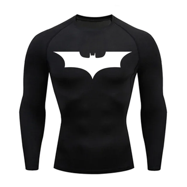 

Bat/-man Compression Shirts for Men Quick Dry Rashguard Male Elasticity Shapewear Gym Fitness Outdoor Training Sports Base Shirt