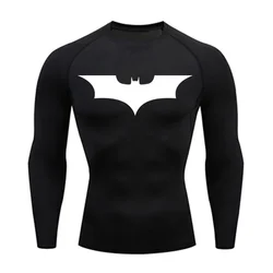 Camicie a compressione Bat/-man per uomo Quick Dry Rashguard elasticità maschile Shapewear palestra Fitness Outdoor Training Sports Base Shirt