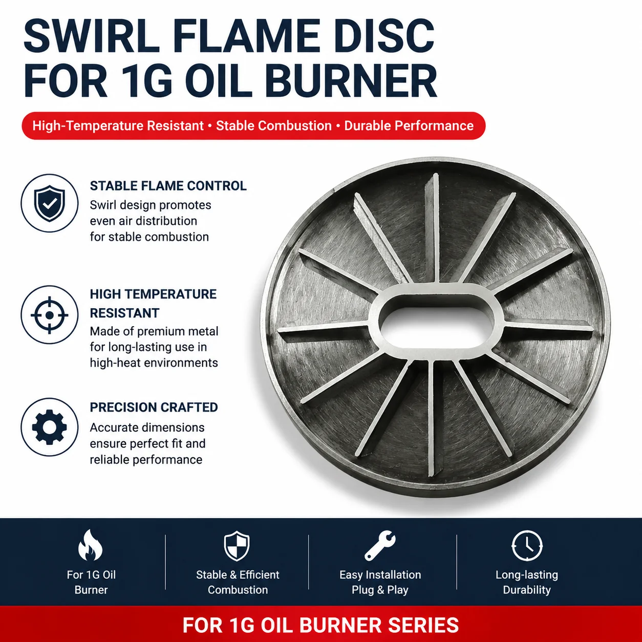 Brand New High‑Temperature Resistant Swirl Flame Disc For 1G Oil Burner Flame Stabilizing Original Components