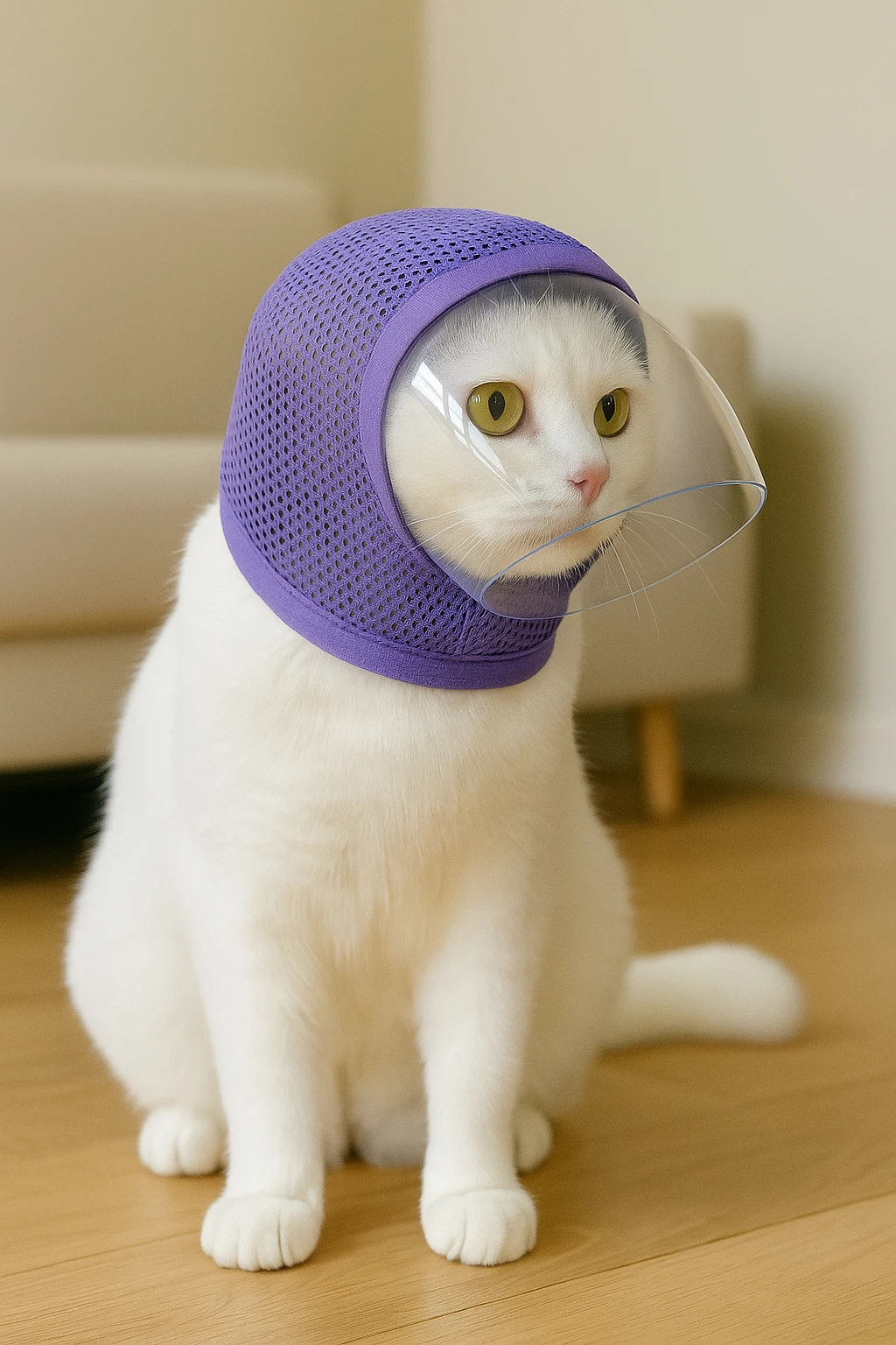 Neue Katzenmaske mit Verstellbarer Größe zur Verhinderung von Zufälligem Fressen nach Operationen, Atmungsaktive Gesichtsmaske
