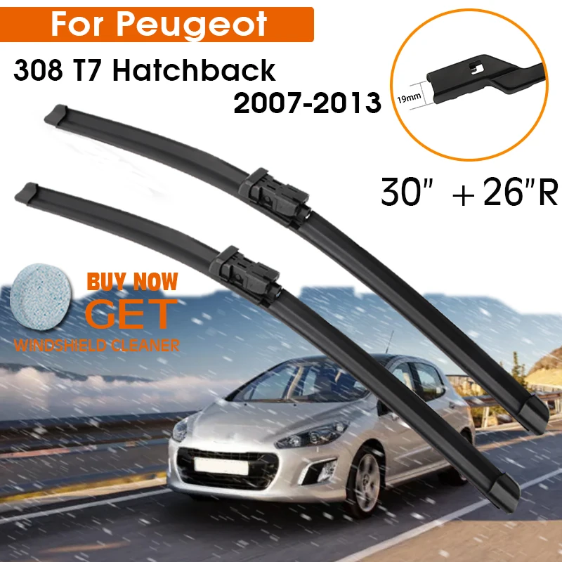 

Car Wiper Blade For Peugeot 308 T7 Hatchback 2007-2013 Windshield Rubber Silicon Refill Front Window Wiper 30"+26"R Accessorie