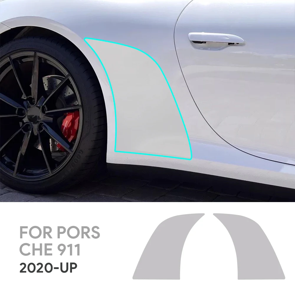 Protective Film for Porsche 911 2020-2024 Car Front Rear Door Triangle Smoked Transparent Refit Sticker PPF TPU Paint Protection