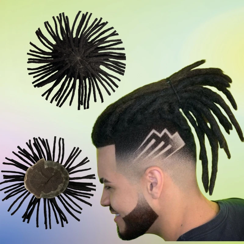 Substituição virgem do cabelo humano para homens negros, Dreadlocks brasileiros, Toupee, 8 ", # 1b, 8x10, Q6