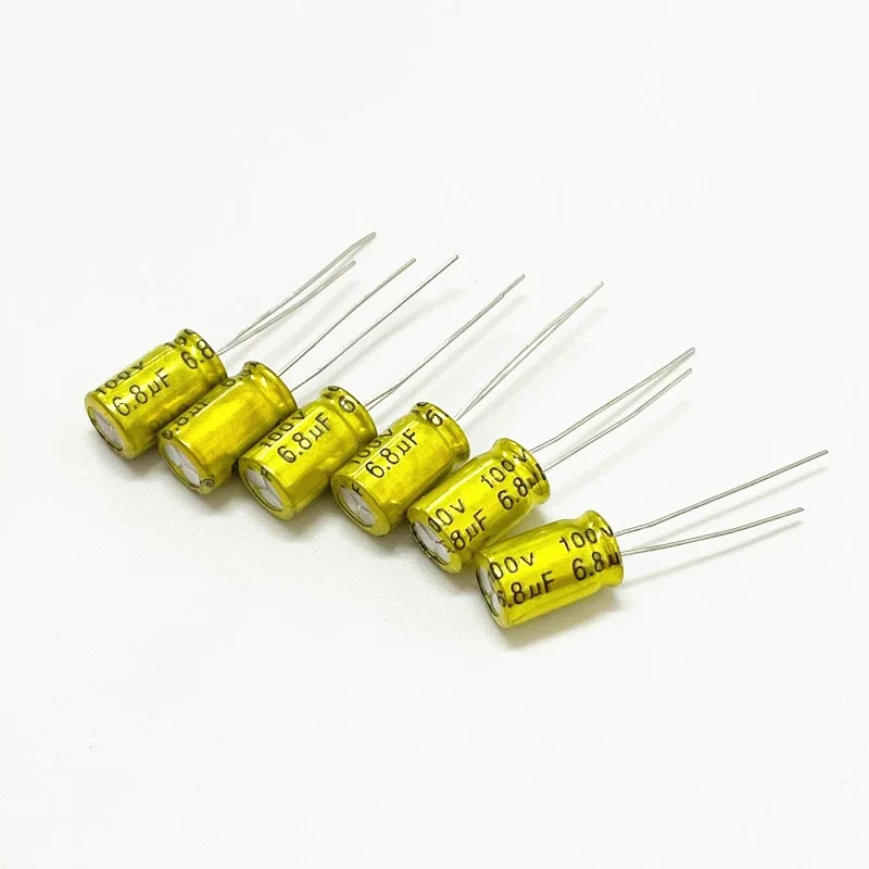 10pcs 100V non-polar fever audio capacitor golden 8*12mm 1/1.5/2.2/3.3/4.7/5.6/6.8/10/15/22/33UF