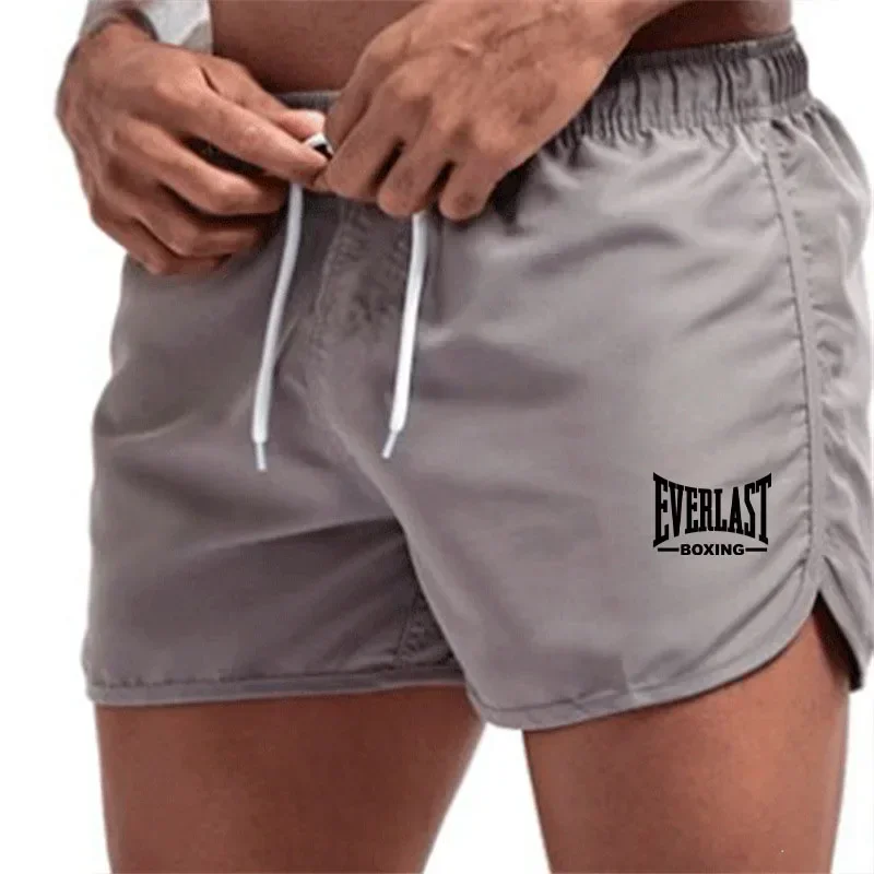 

Men Quick Dry Boxing Shorts with Everlast Logo, Elastic Waist Drawstring Lightweight Sports & Beach Swim Trunks