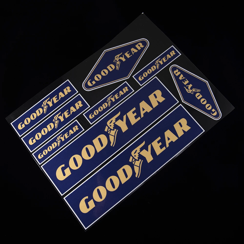 9-teiliges reflektierendes GOODYEAR-Reifen-Schild, Auto-Aufkleber, Motorrad-Aufkleber, Vinyl-Grafik-Set, selbstklebendes Kit, Motorrad-Autozubehör – Detail 1