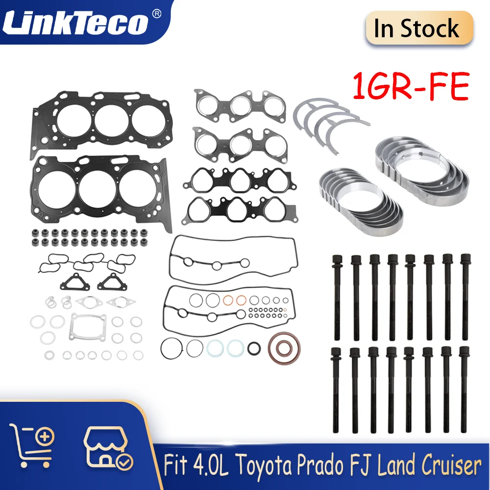 

Head Gasket Full Gasket Set Head Blots Bearing Set Fit 1GR-FE 1GRFE 4.0 4.0L V6 For Toyota FJ Cruiser 4Runner Tacoma Tundra