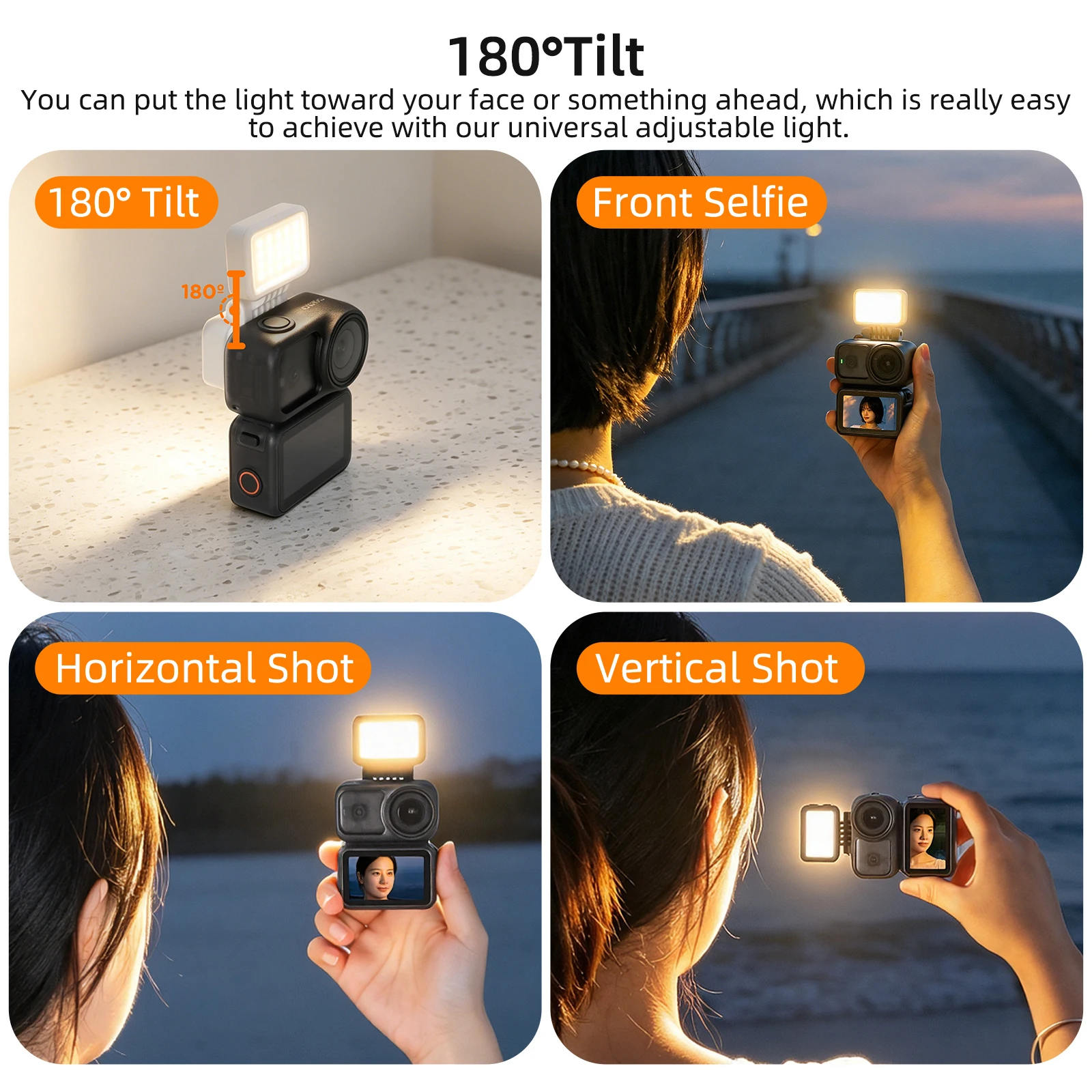 

Magnetic Quick Release Fill Light Selfie Light For DJI Osmo Nano Foldable Adjustable ThreeColor Soft Light Photography Accessory
