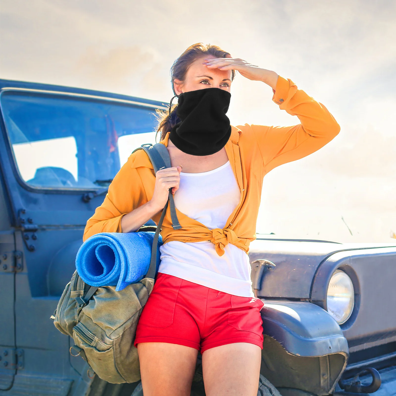 

4 шт., зимняя ветрозащитная грелка для шеи, маска для лица, шарф, теплый дышащий мягкий чехол для холодной погоды, зимняя грелка для шеи на открытом воздухе