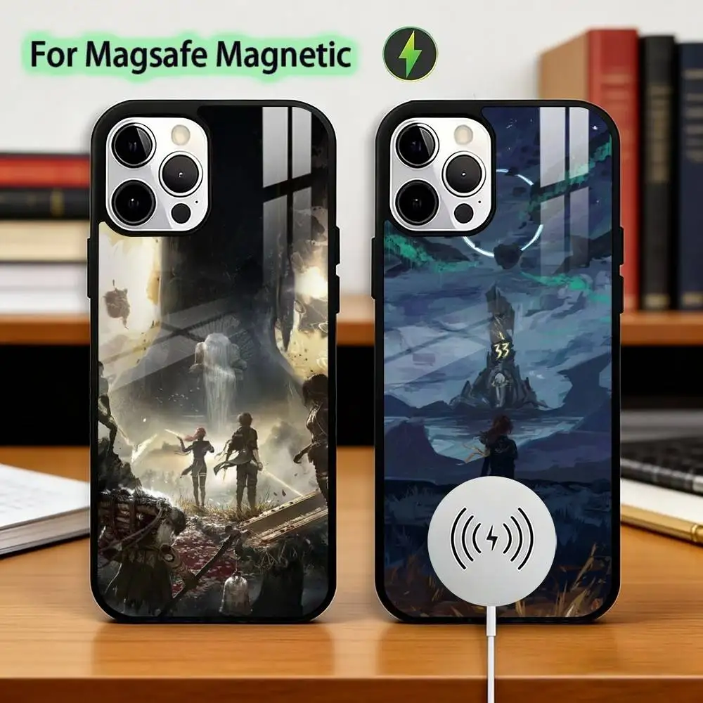 

Game C-Clair Obscur E-Expedition 33 Phone Case For iPhone17,16,15,14,13,12,11 Plus,Pro Magnetic For Magsafe Wireless Charging