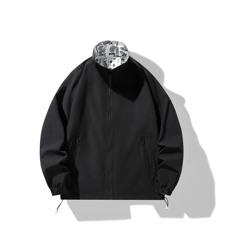 Gorasion New Double Sided Jackets Spring Autumn Men's Fashion Plaid Casual Large Size Jacket Stand Collar Top Men Clothing