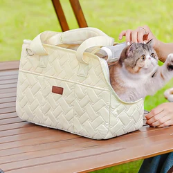 Pet cat carrying bag Escape free portable multi-function pet bag Large capacity breathable cross-body bag portable soft bag 01