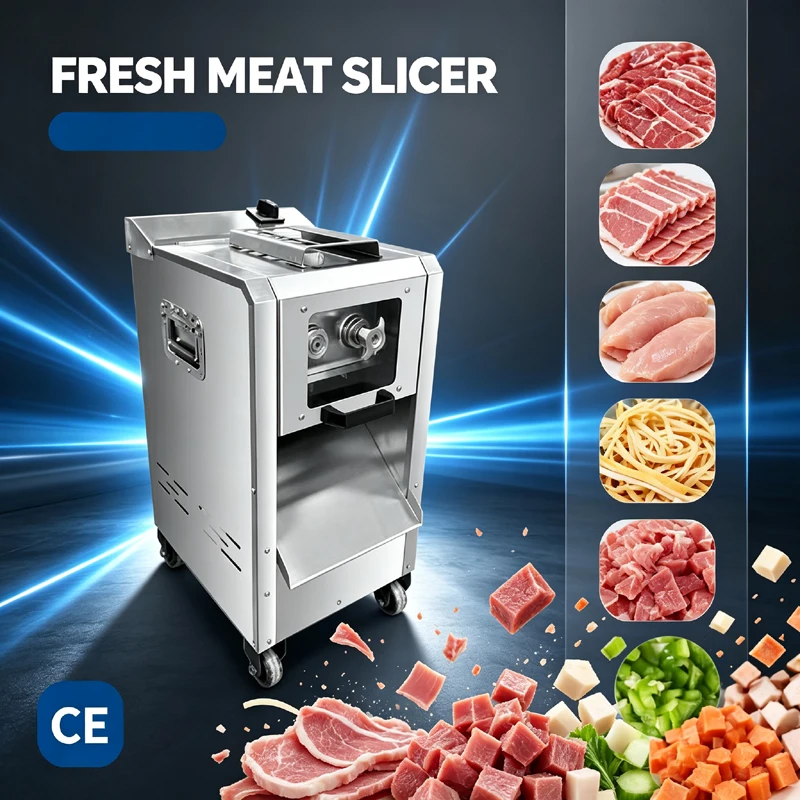 2200W Vertical Meat Slicer Stainless Steel Automatic Fresh Meat Cutting Machine