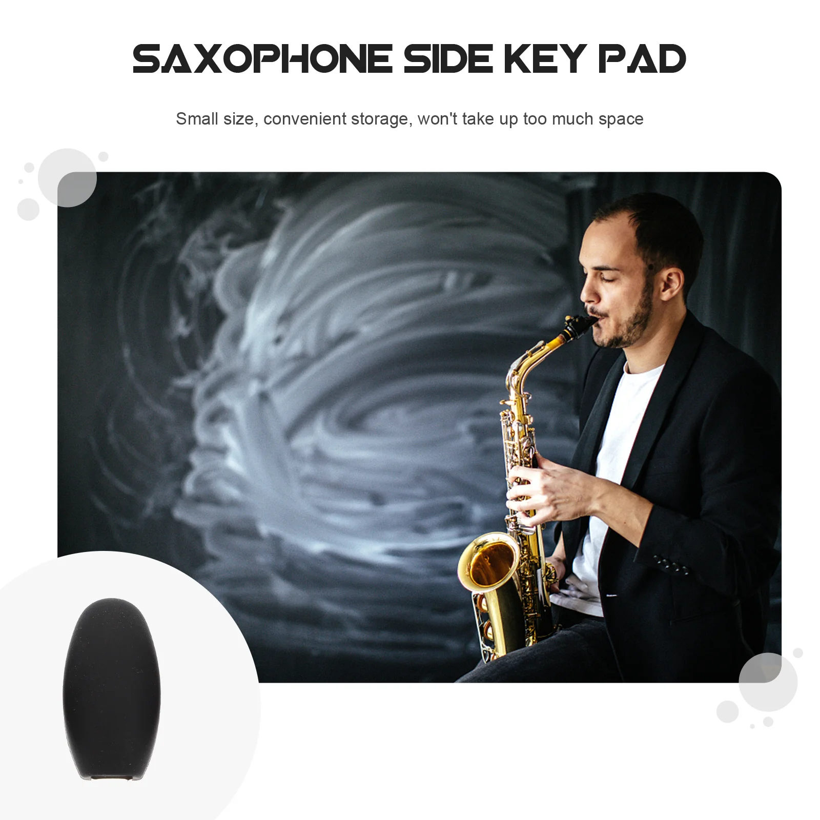 

3pcs Rubber Saxophone Side Key Protective Covers Durable Pads Palm Button Cushions Black Easy Install Space Saving Music