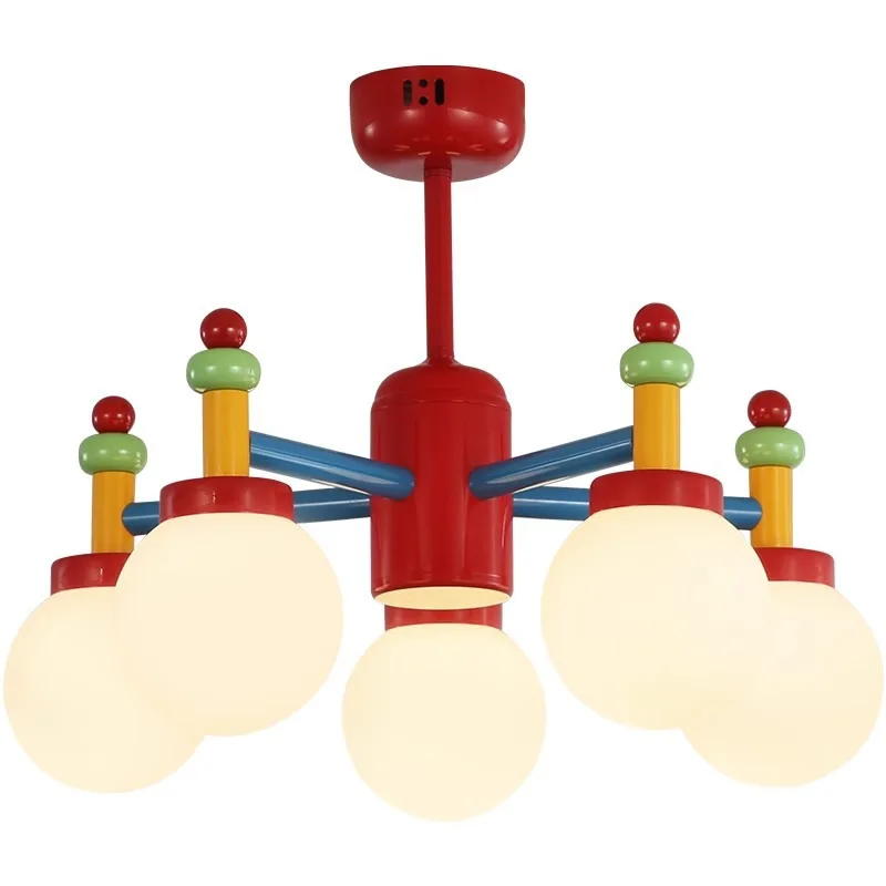 

Children's room eye protection chandelier medieval color Nordic master bedroom study macaron lamp
