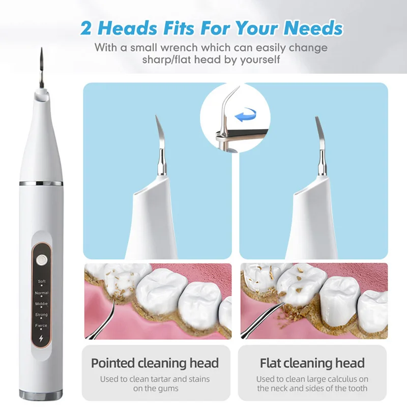 5 Modes Ultrasonic Tooth Cleaner Dental Teeth Scaler Dental Calculus Tartar Plaque Stain Remover Teeth Whitening Cleaning Tool