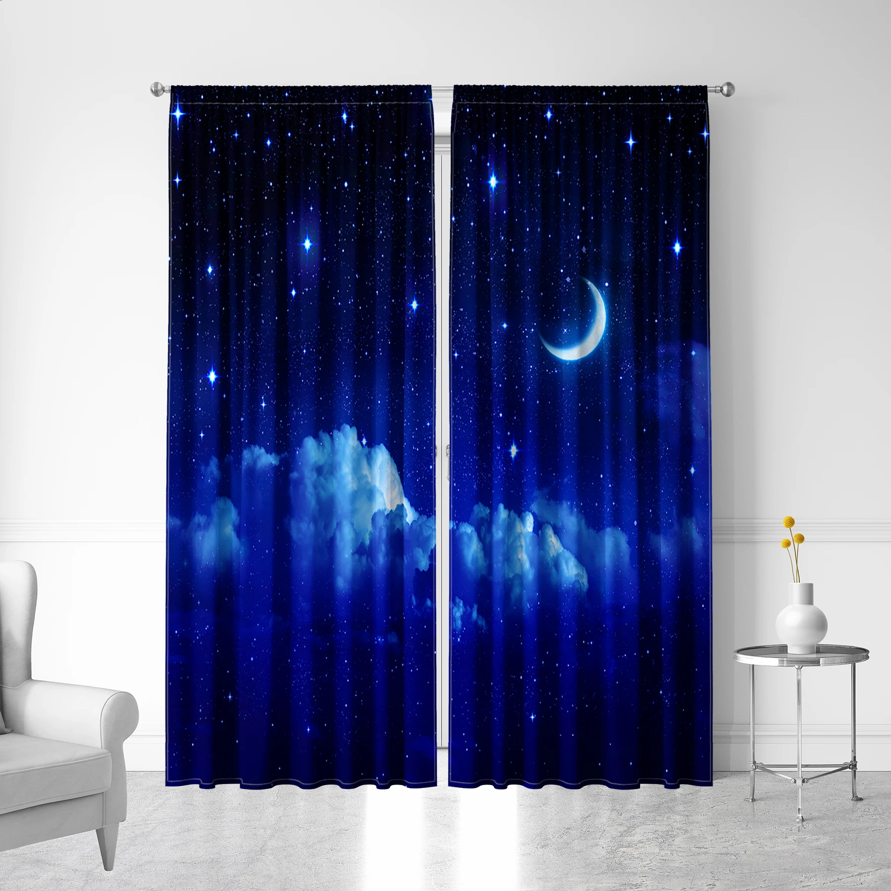 2PC Home Decoration, Printed Curtains, Happy Birthday Party, Happy Christmas, Kitchen, Coffee Shop, Living Room, Balcony, Garden