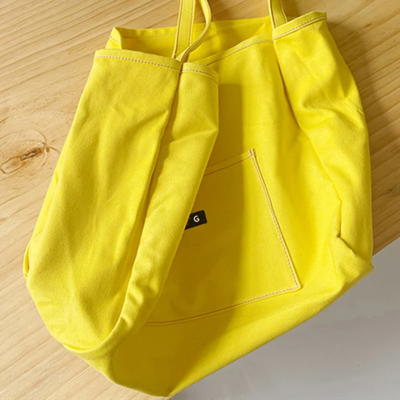 Koreanischen stil Leinwand Tragetaschen Für Frauen Große Kapazität Handtasche Casual Schulter Tasche Einkaufstasche Gilr Geldbörse – Detail 17