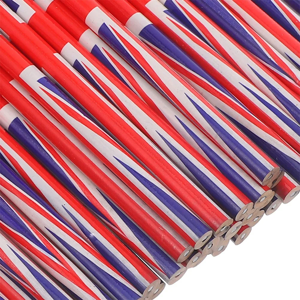 100pcs Colored Flag Wood Pencils for Drawing, Sketching, Writing – Lightweight Portable School Art Supplies