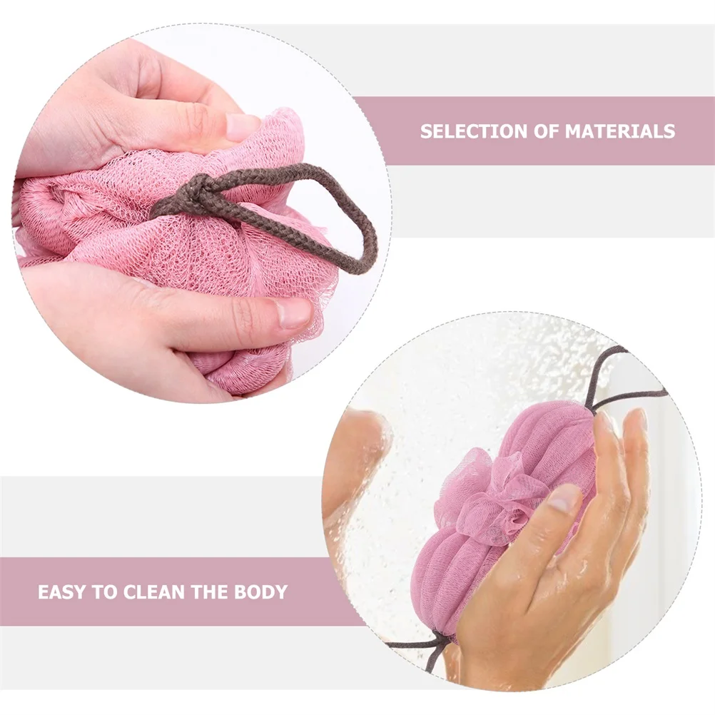 

3Pcs Bath Loofah Sponge Premium Quality Deep Cleansing Exfoliating Body Scrubber for Smooth Skin Daily Shower Use Pink