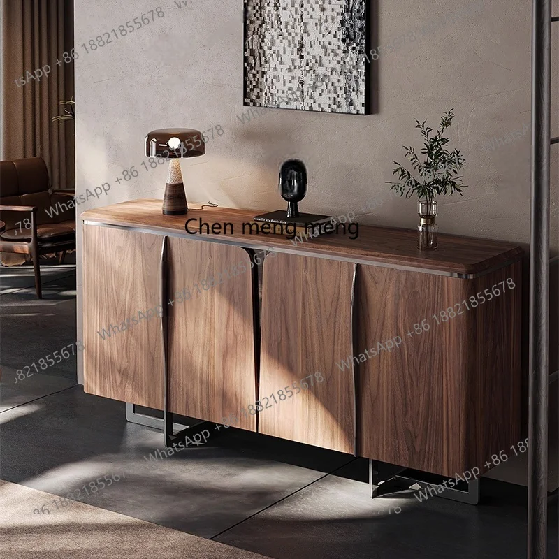 

Retro solid wood living room against the wall integrated locker Italian simple home tea porch