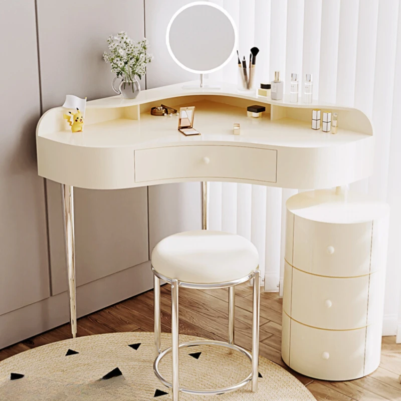 

Internet celebrity cream style bedroom storage, desk, makeup table, small unit, bucket cabinet storage, integrated corner