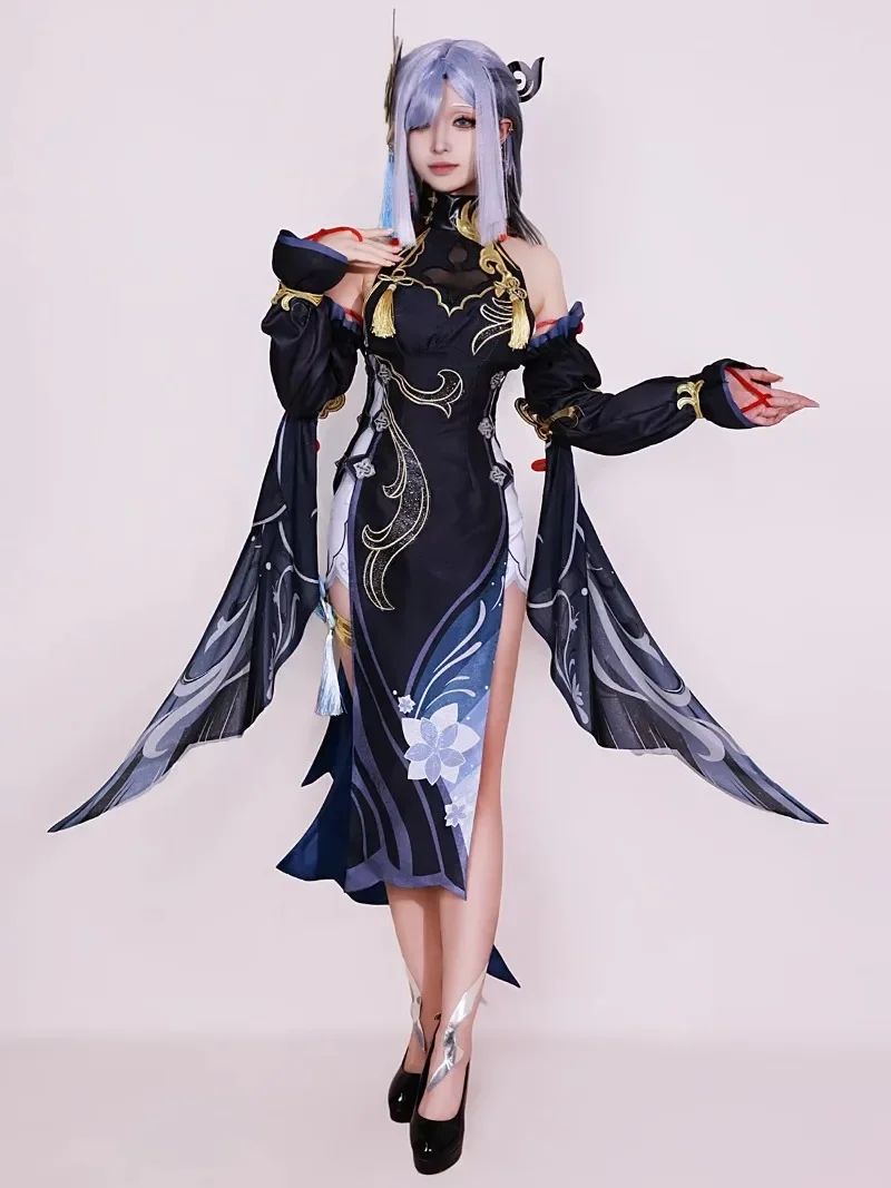 Shen He Cosplay Costume Frostflower Dew Dress Genshin Impact Lantern Rite Shenhe New Cosplay Outfits Costume Uniforms