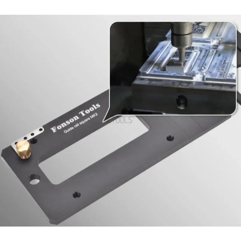 Imagem -05 - Square Guide Rail Clamp para Carpintaria Ângulo Direito Posicionamento Plate Aluminum Alloy Guiding Ruler