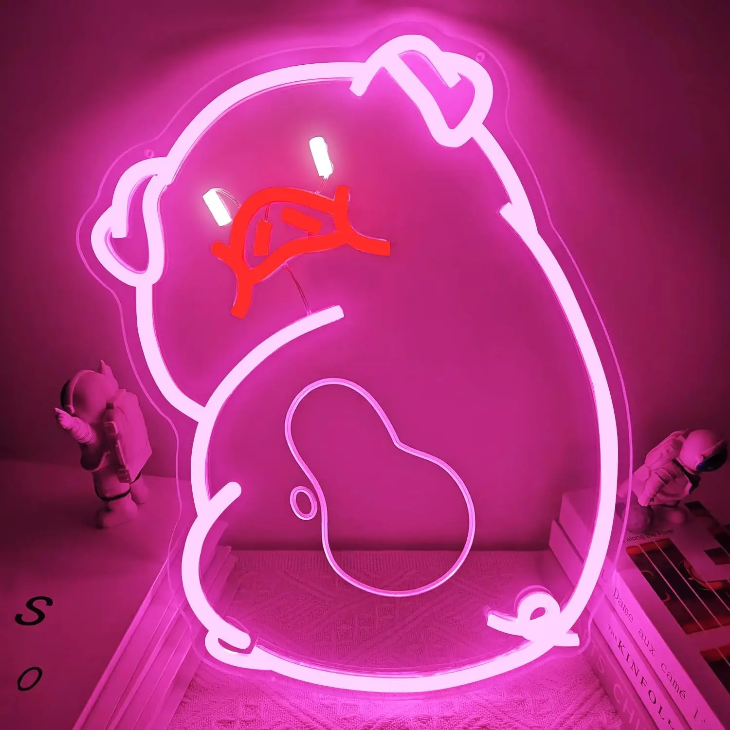 

Очаровательный неоновый светильник в виде мультяшной свинки, USB-светильник с регулируемой яркостью для детской комнаты, спальни, игровой комнаты, милый декор в виде животного, подарок