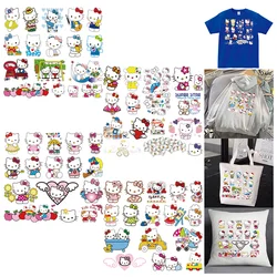 Cartoon Hello Kitty Cute Printed Heat-Adhesive Patches For Clothes DIY Pattern Iron-on Stickers For Clothes