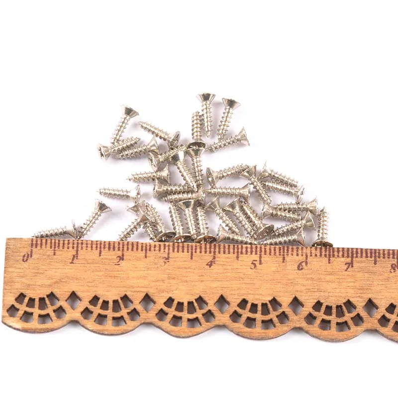 100Pcs Retro Bronze/silver/golden Mini Flat Head Screw For Wood Working Carpenter's Furniture Making Box Hardware Accessories