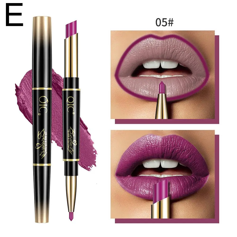 2 In 1 Lipstick Lipliner Matte Highly Pigmented Waterproof Lasting Non Stick Long Makeup Lip Cup V2g1