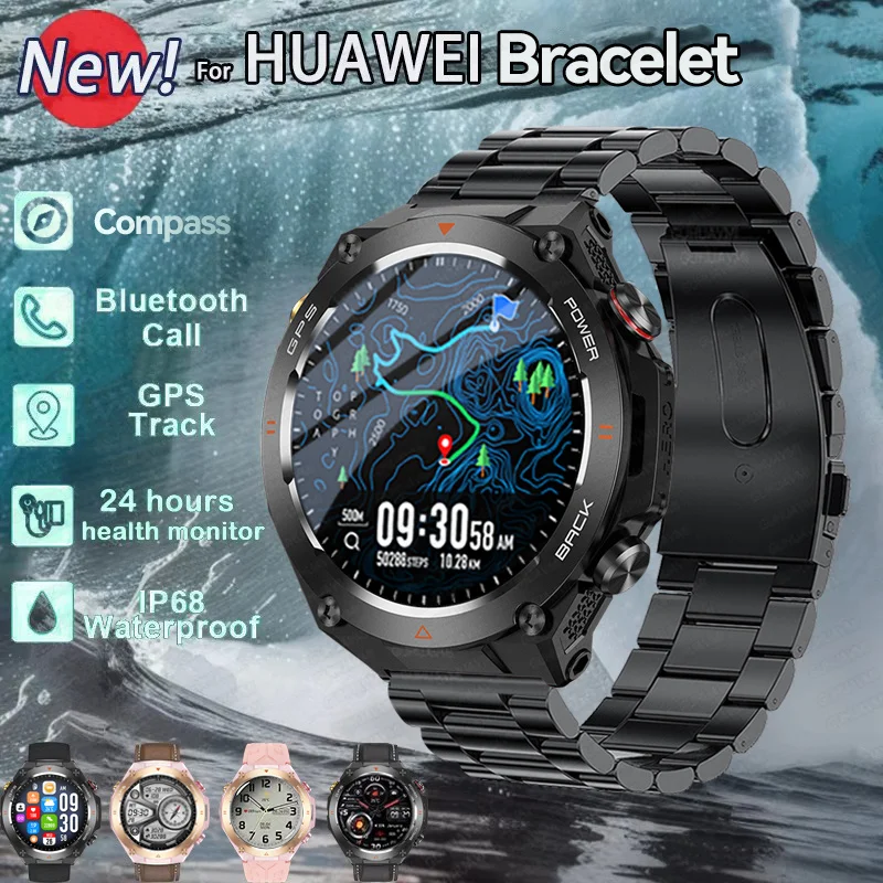 NEW For XIAOMI IOS GPS Outdoor SmartWatch HD 412*412 AMOLED Screen Heart rate Bluetooth Call IP68 Waterproof Man Smartwatch 2024