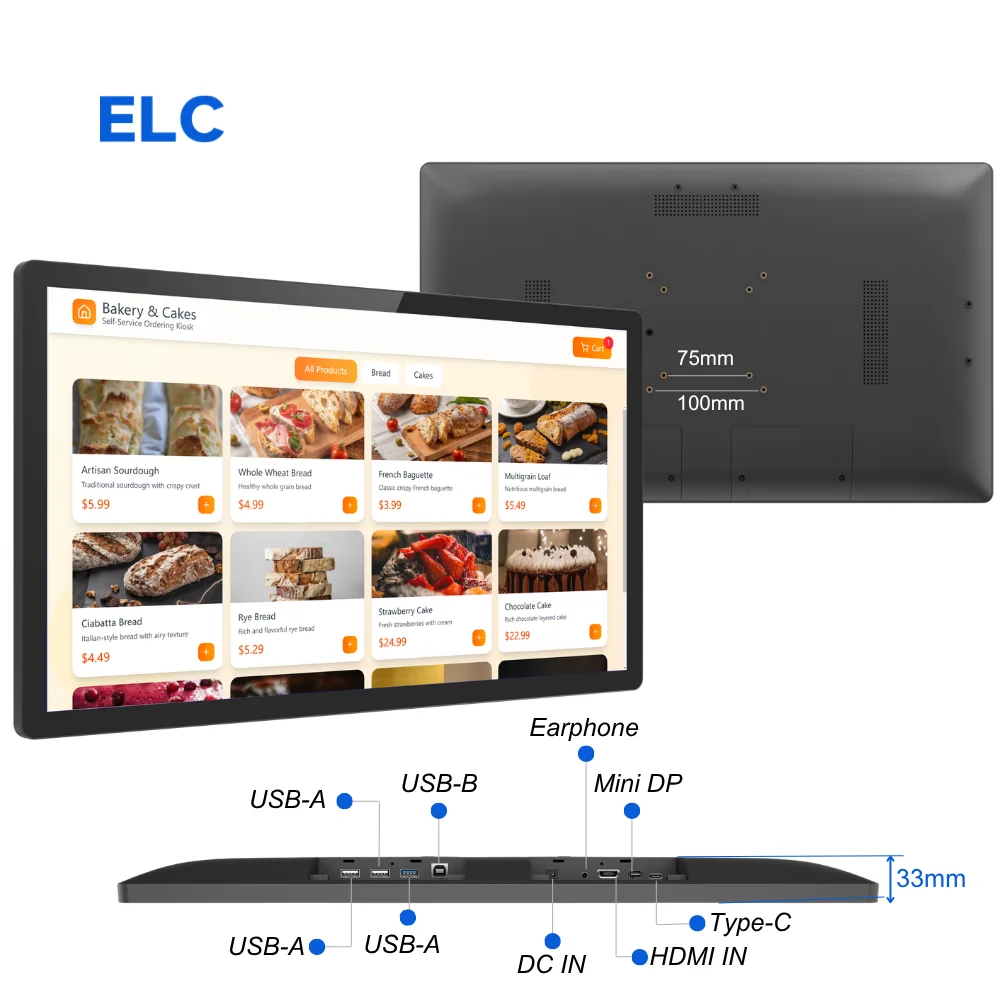 

CommercialTouch Screen Monitor 24 Inch HDMI Mini DP Type C USB B Embedded Display Module For Control Panel