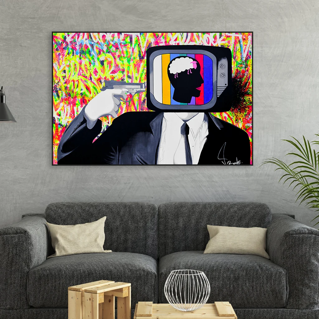 

Abstract Modern Living Room Wall Art Poster Banksy Pop Art Print Portrait Graffiti Pop Art Poster Modern Canvas Painting Decor