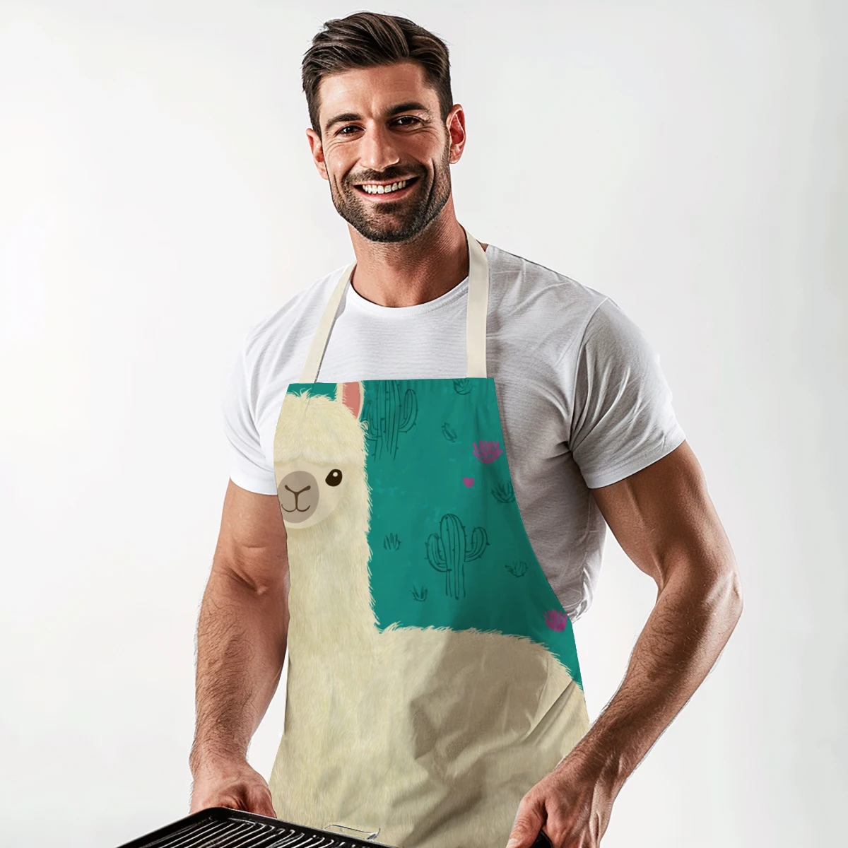 

Симпатичный полиэстеровый фартук с рисунком динозавра - стильный фартук для готовки и рисования, удобный полиэстеровый фартук для дома, художественной студии и кухни