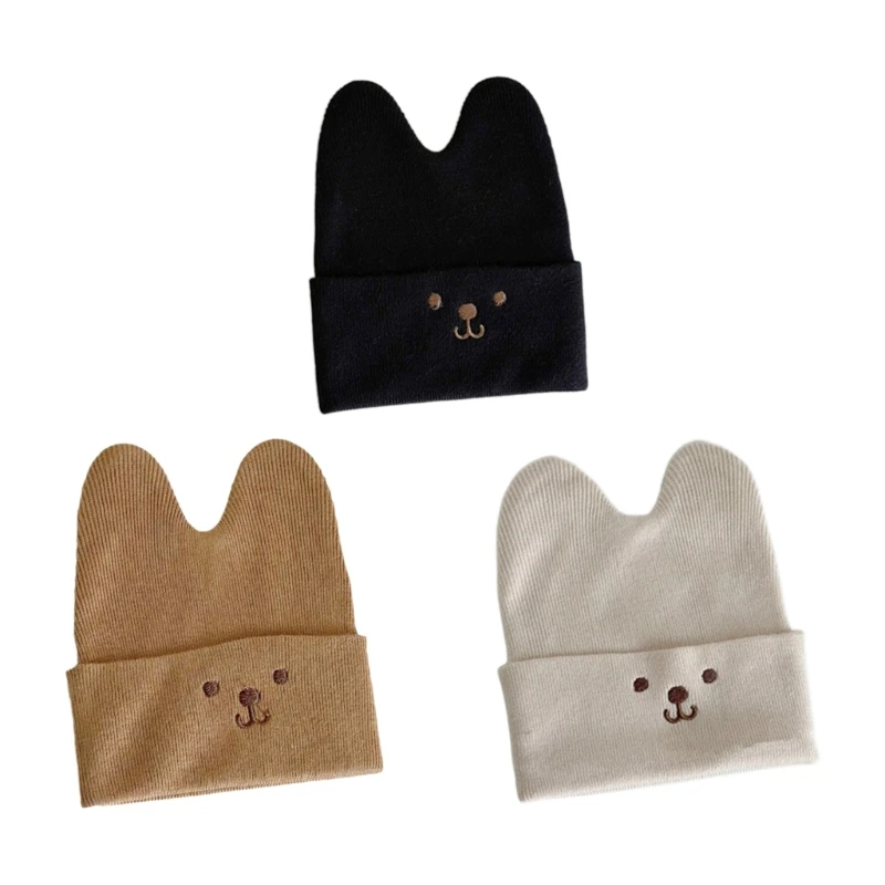 Knitted Hats Cartoon Embroidered Hat for Infants Autumn Winter Warmth & Comfort Lightweight Perfect for Autumn Winter