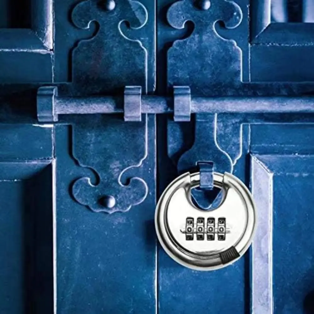 

Anti Shear Stainless Steel Round Cake Lock Safety Combination Combination Lock Heavy Duty Metal Discus Padlock Fences