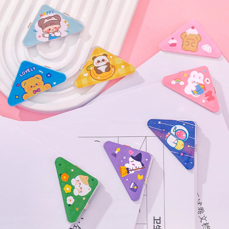 1/2/3PCS Cartoon Triangle Paper Clips Multifunctional Large Capacity Document Clip Cute Binder Clips Stationery Office Supply